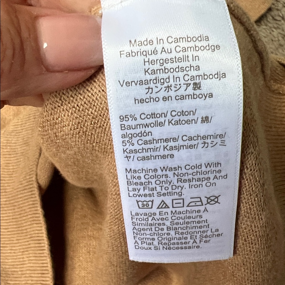 J.Crew Polo Sweater Women’s Small | Camel Tan Cotton Cashmere Knit - Picture 4 of 5